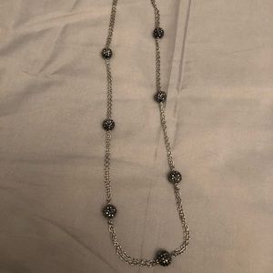Long silver and grey necklace